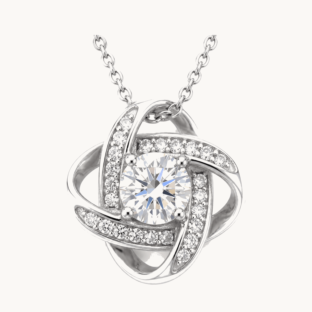 Adoria™ – "To My Daughter" Love Knot Necklace Gift Set Silver