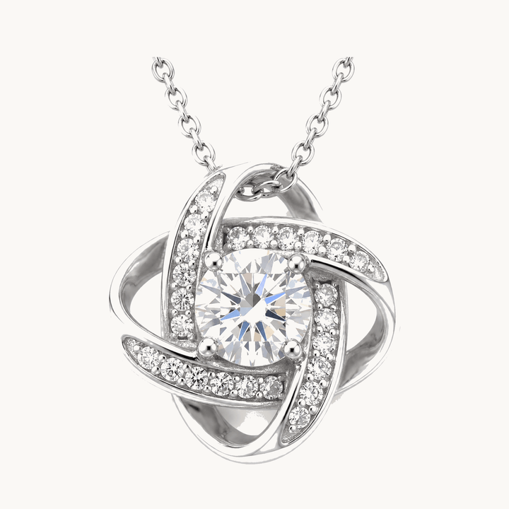 Adoria™ – "To My Daughter" Love Knot Necklace Gift Set Silver