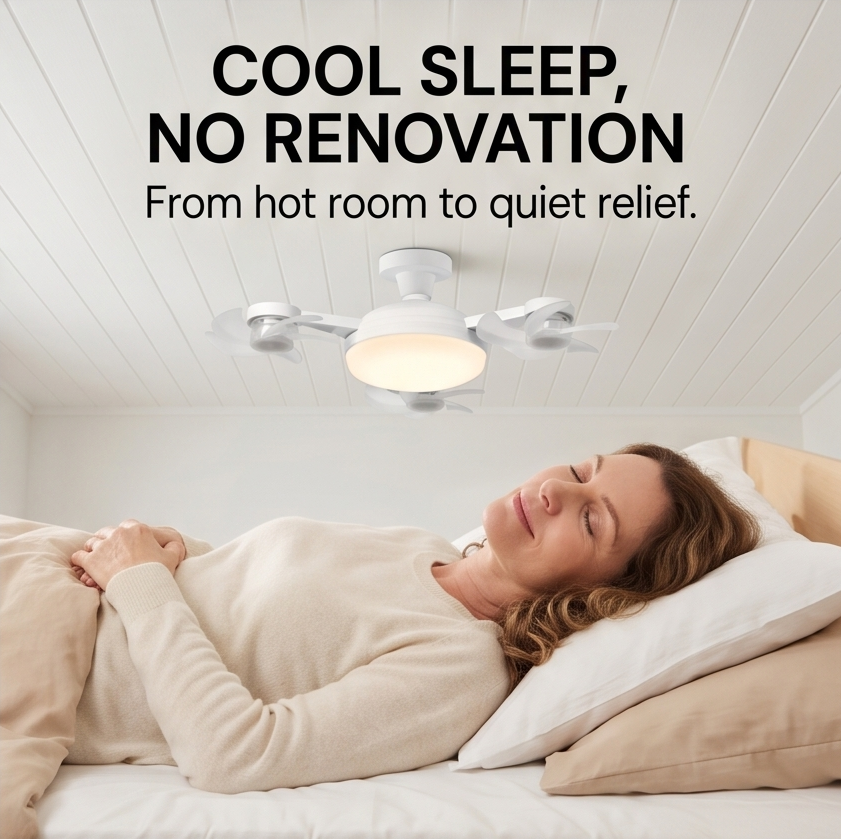 Aerolux™ – 4-Fan LED Ceiling Light for Hot Rooms