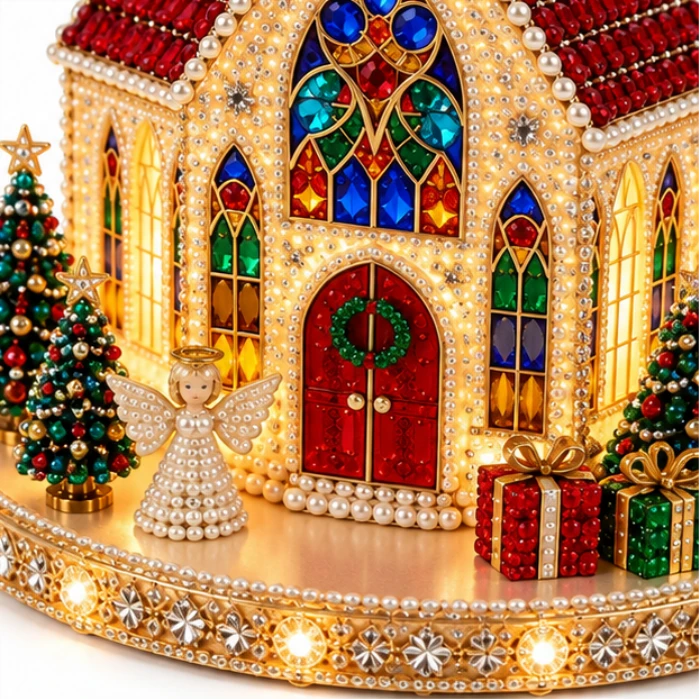 Glowspire – Gem-Decorated 3D Christmas Church Kit