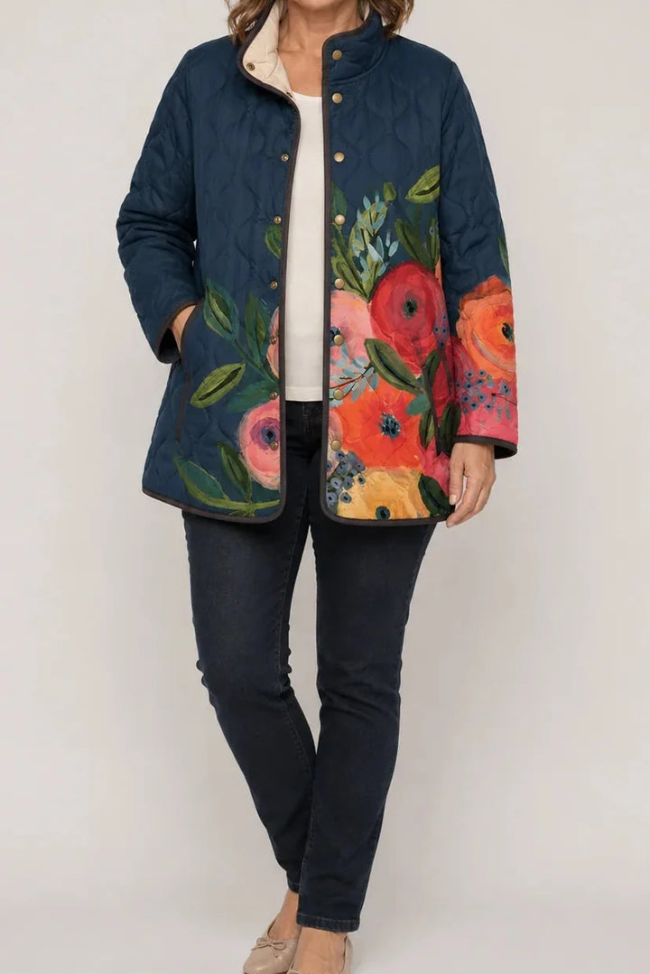Wearbella – Floral Print Quilted Puffer Jacket