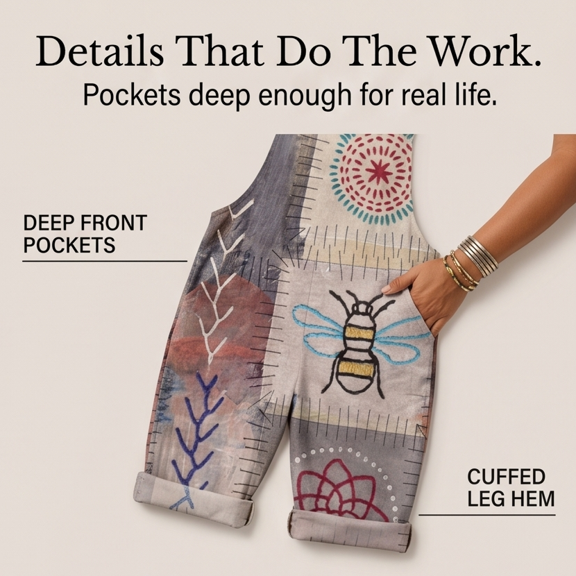 QueenBee™ Artisan Print Plus-Size Overall