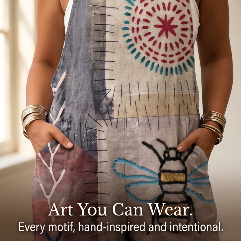 QueenBee™ Artisan Print Plus-Size Overall
