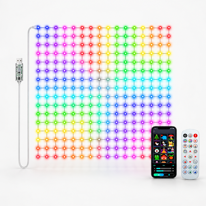 GlowGrid – Foldable RGBIC Animated Light Net