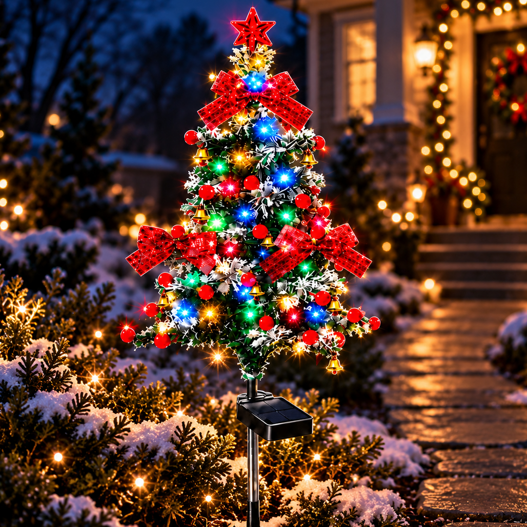 CedarGlow – Solar Multicolor LED Cedar Christmas Tree