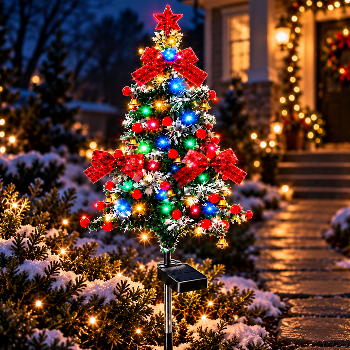 CedarGlow – Solar Multicolor LED Cedar Christmas Tree