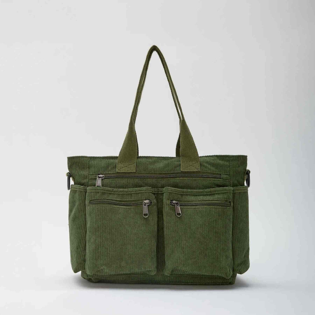 Lunavia™ - Corduroy Utility Tote with 6 Pockets