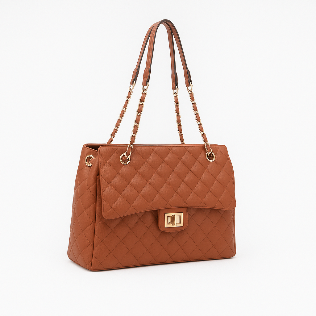 Ellara™ – Quilted Chain Strap Tote