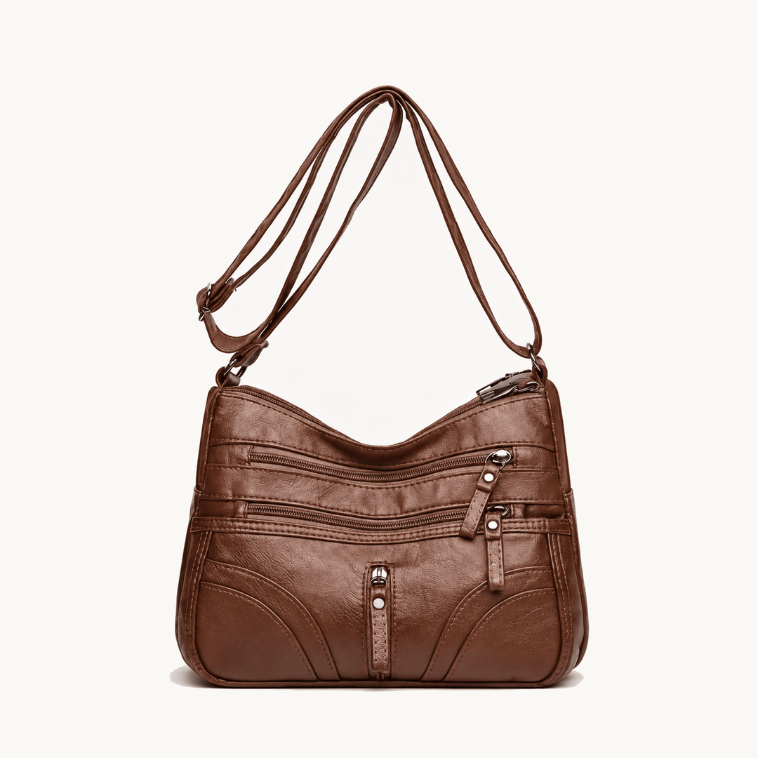 Caressa™ – Soft Leather Multi Pocket Crossbody Bag