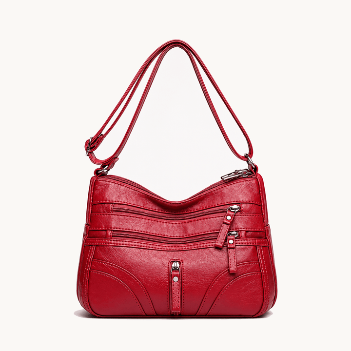 Caressa™ – Soft Leather Multi Pocket Crossbody Bag
