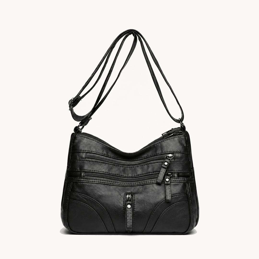 Caressa™ – Soft Leather Multi Pocket Crossbody Bag