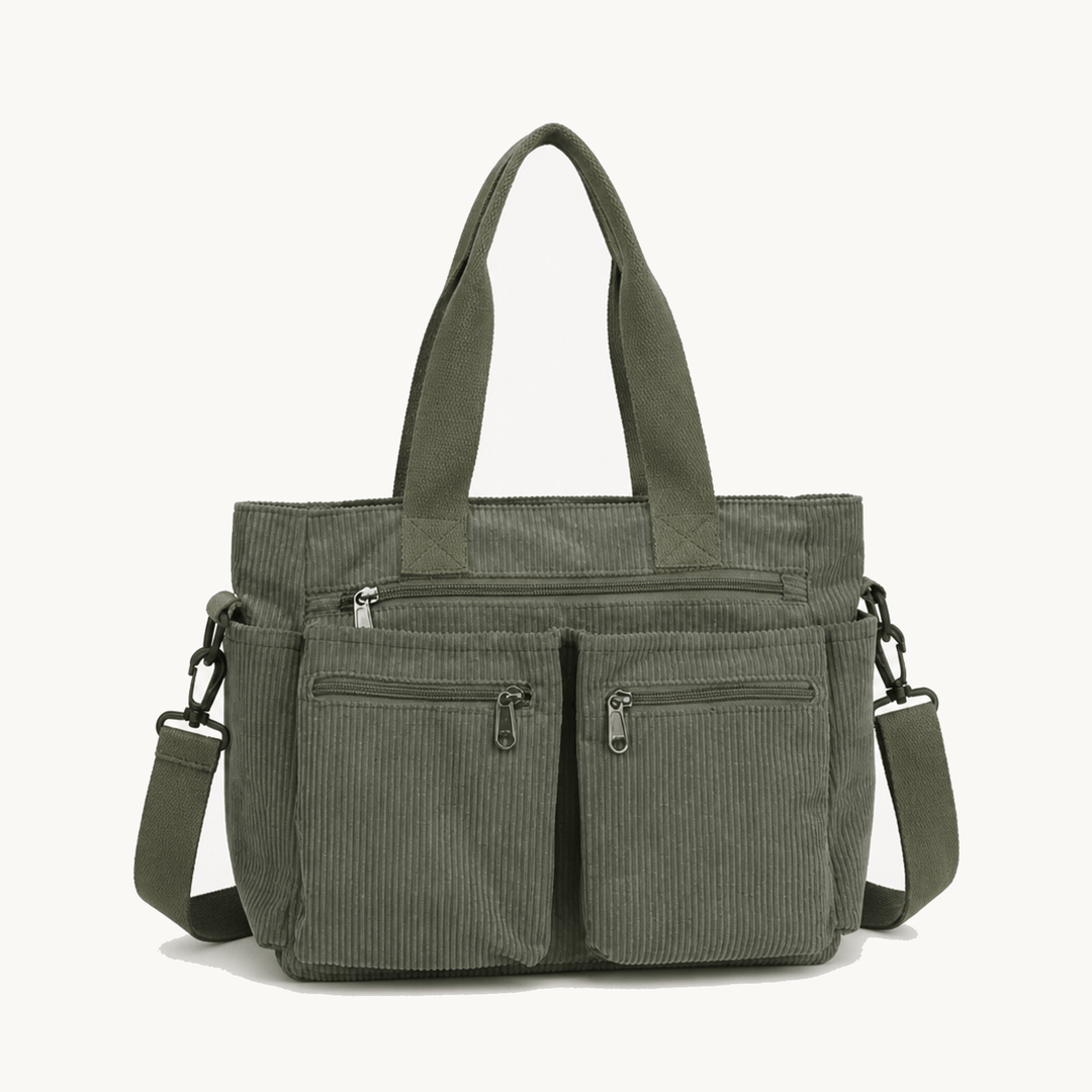 Clovera™ – Multi Pocket Corduroy Shoulder Bag