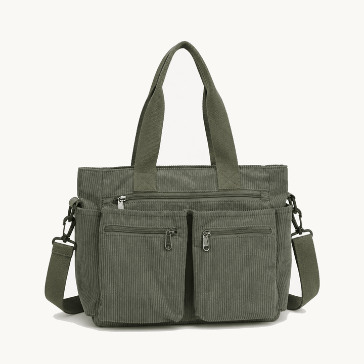 Clovera™ – Multi Pocket Corduroy Shoulder Bag