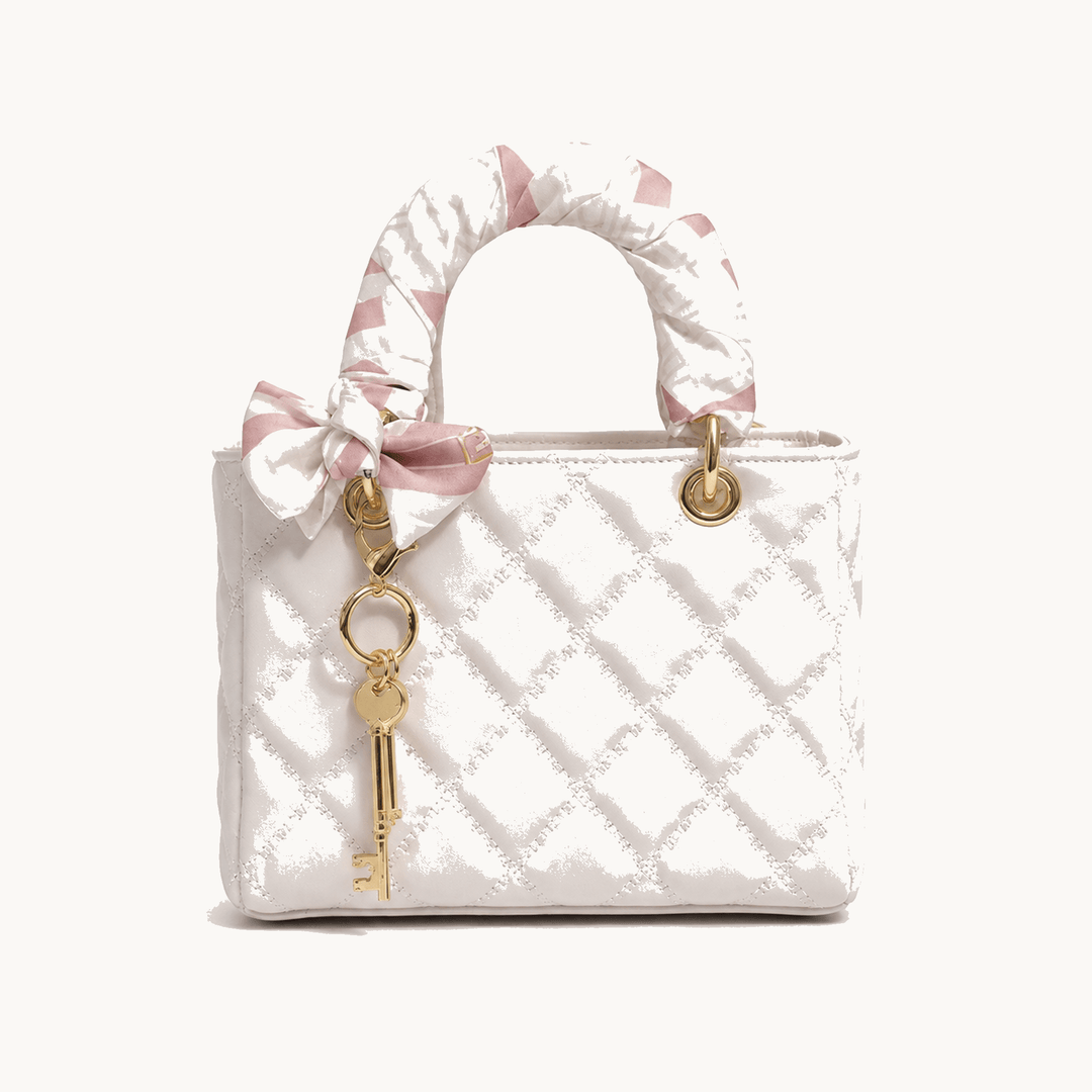 Belaire™ – Quilted Handbag with Silk Scarf Handles