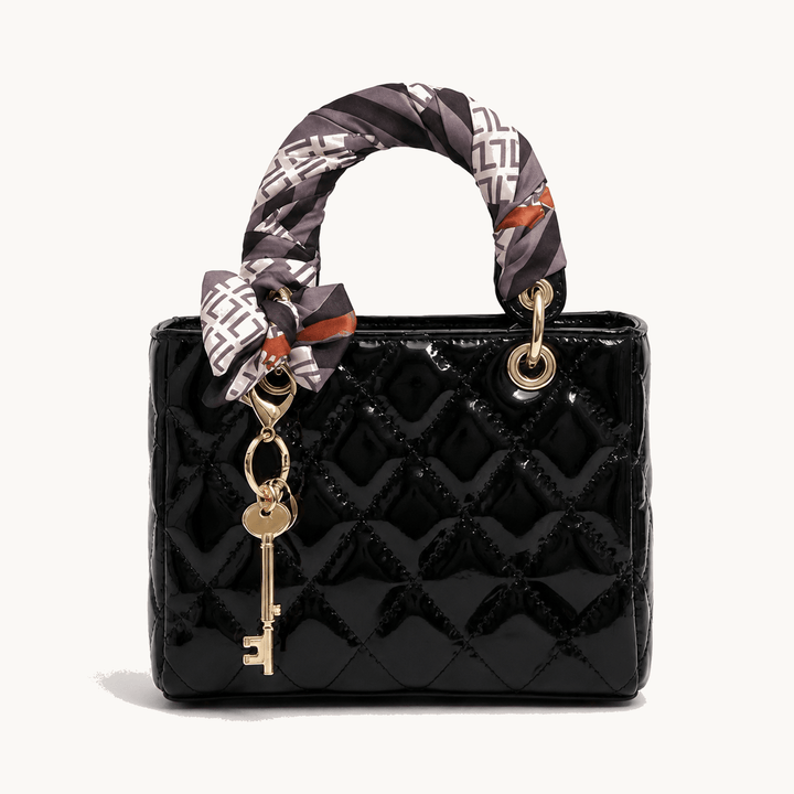 Belaire™ – Quilted Handbag with Silk Scarf Handles