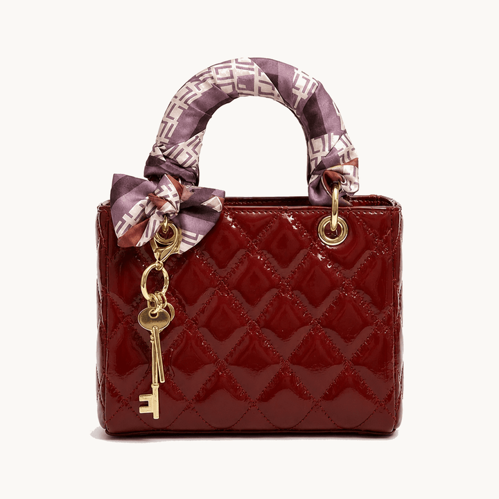 Belaire™ – Quilted Handbag with Silk Scarf Handles