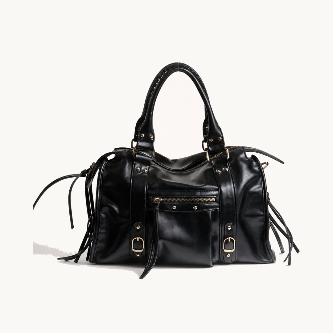 Vivara™ – Gold Detail Moto Satchel Bag