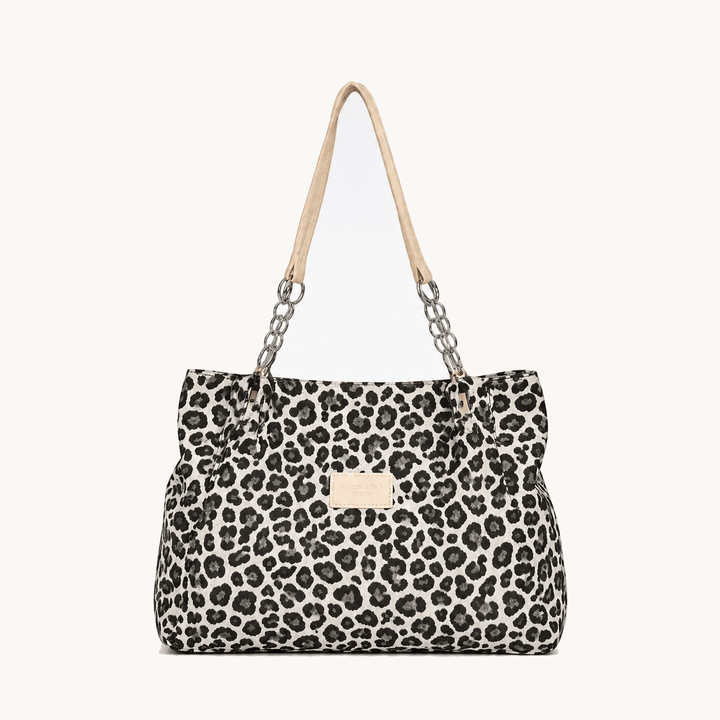 Lynxe™ – Leopard Print Tote with Chain Detail
