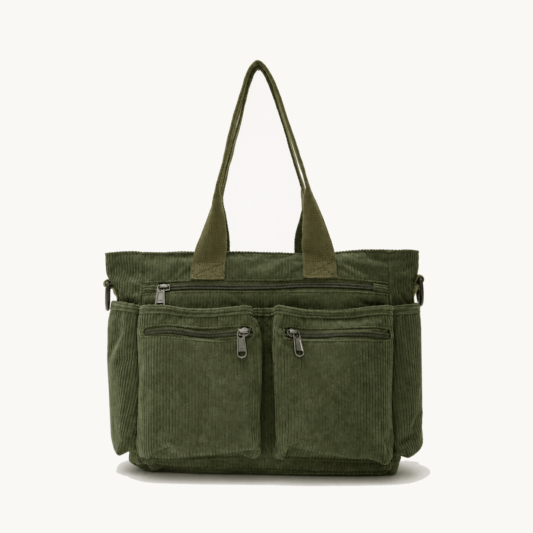 Lunavia™ - Corduroy Utility Tote with 6 Pockets