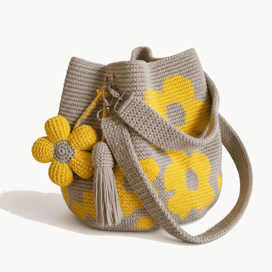 Bloomara™ – Handmade Crochet Flower Tote Bag
