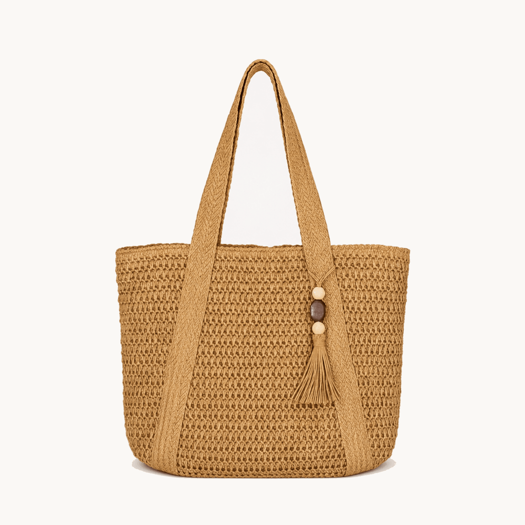 Solenne™ – Handwoven Straw Tote with Zip Lining