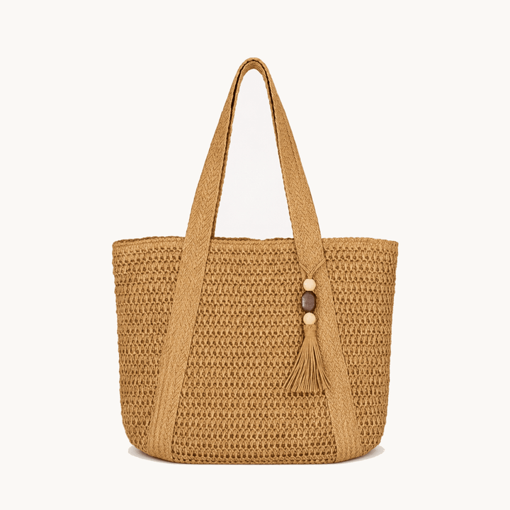 Solenne™ – Handwoven Straw Tote with Zip Lining