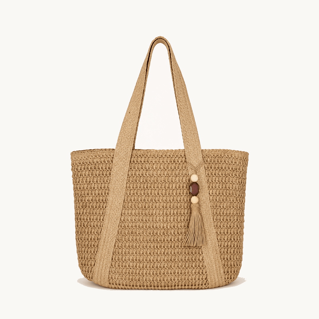 Solenne™ – Handwoven Straw Tote with Zip Lining
