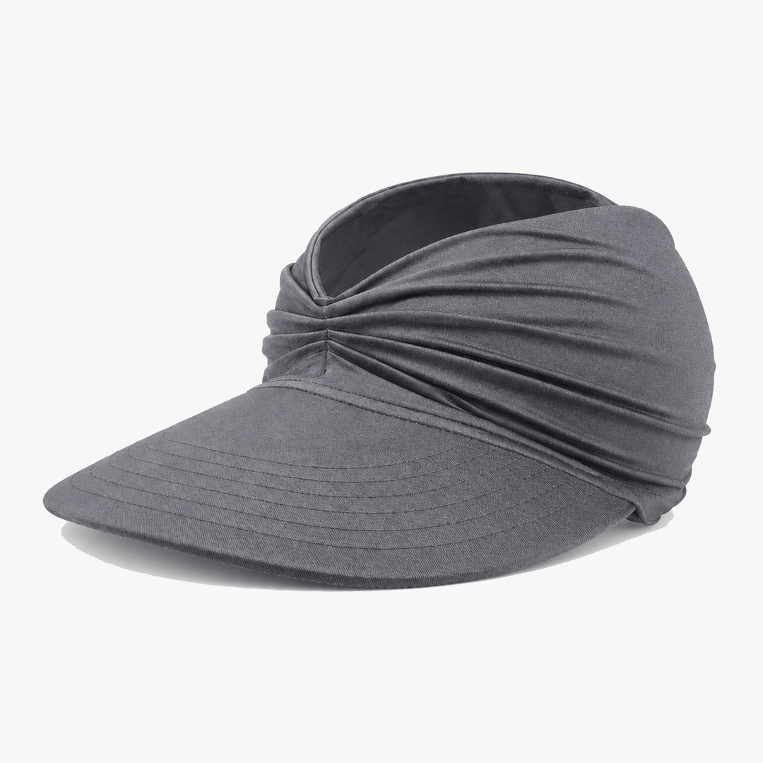 Solenza – Ruched UPF 50+ Sun Visor for Women, Packable Wide Brim