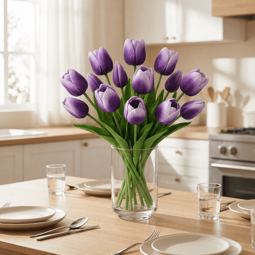 Bloomara™ – Real Touch Latex Tulip Bouquet Purple