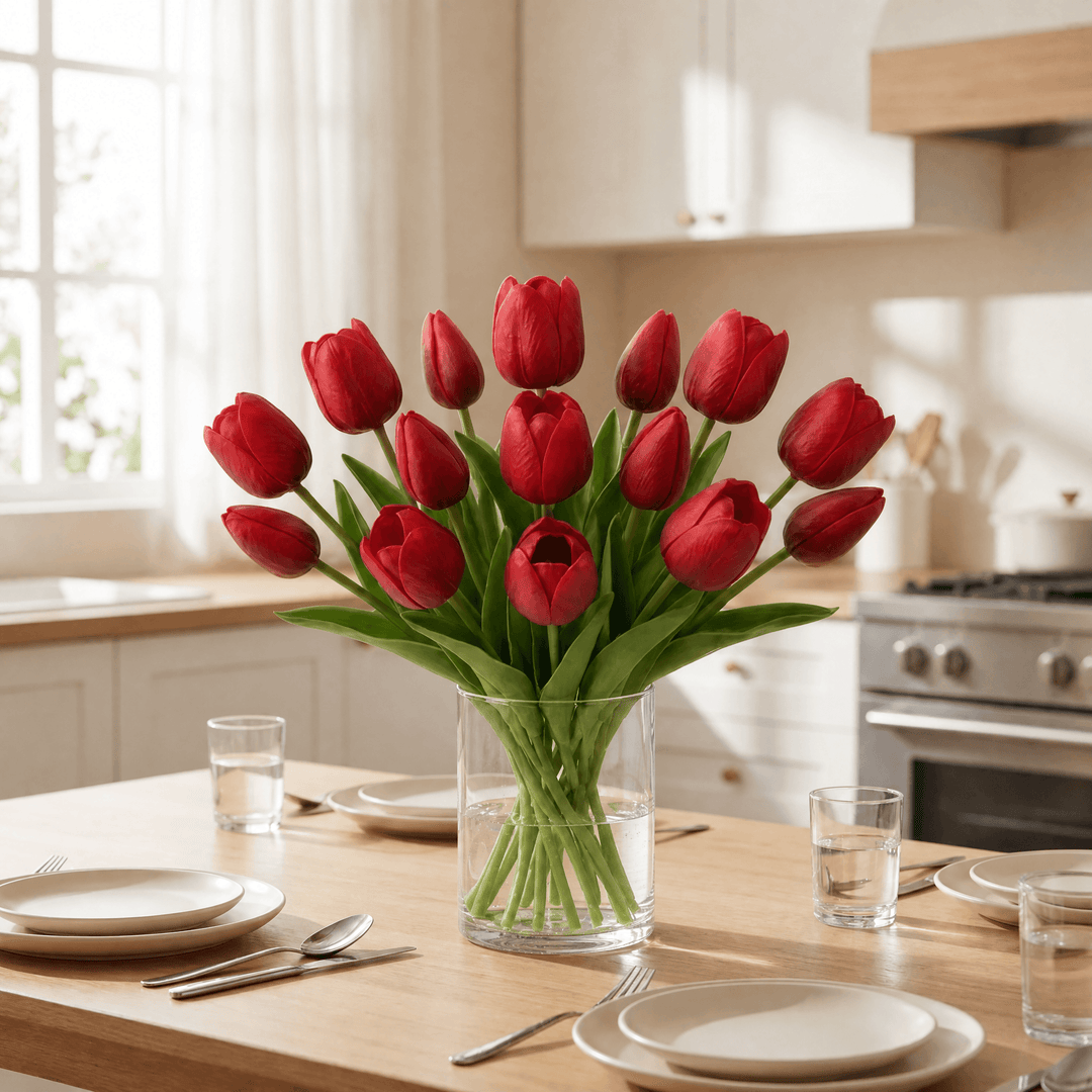 Bloomara™ – Real Touch Latex Tulip Bouquet Red