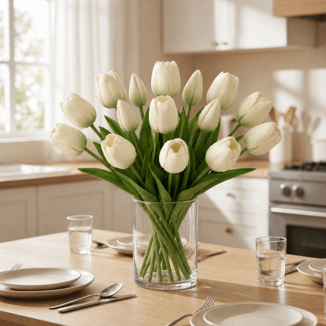 Bloomara™ – Real Touch Latex Tulip Bouquet White