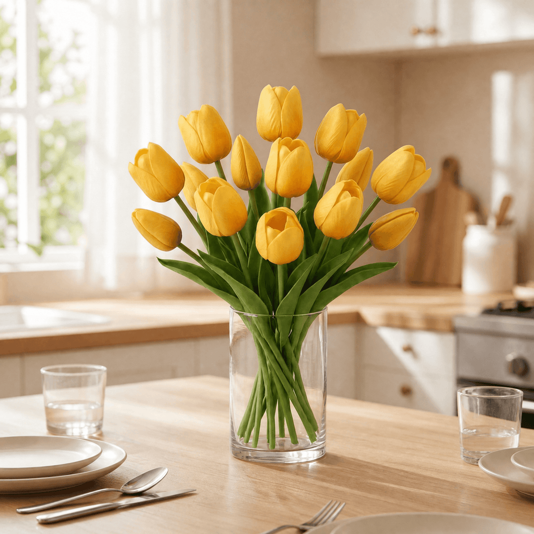 Bloomara™ – Real Touch Latex Tulip Bouquet Yellow