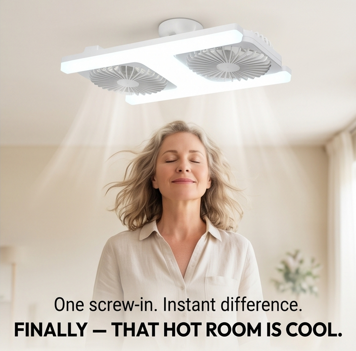 Breezo™ – Screw-In Ceiling Fan with LED Light