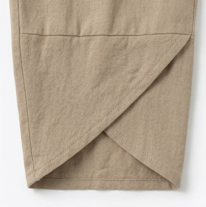 Brezia™ – Asymmetric Linen Blend Cropped Pants
