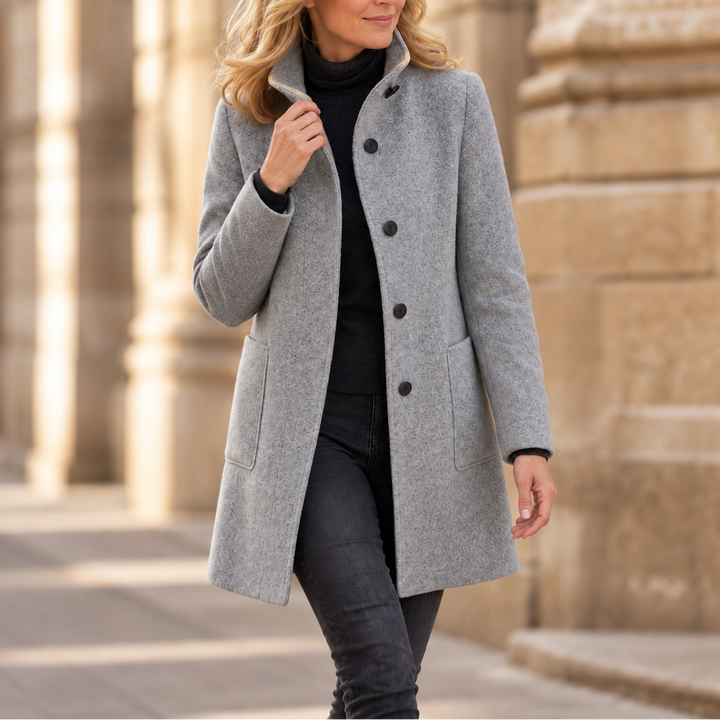Vintelle – Stand-Collar Vintage-Style Coat