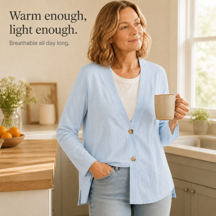 Drapelle – Breathable Knit V-Neck Cardigan