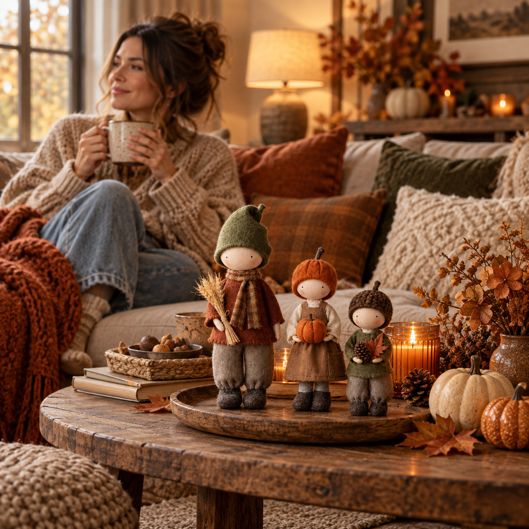 Harvest Hearth – Three-Piece Harvest Doll Figurine Set