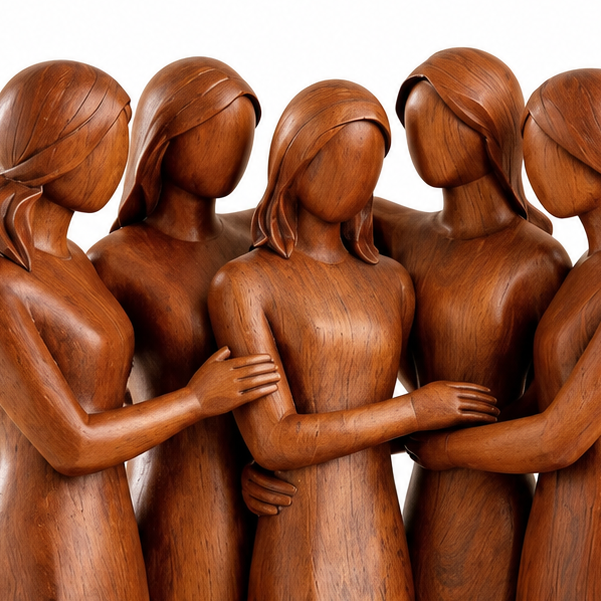 Heartwoven – Heart-Hand Resin Friendship Sculpture