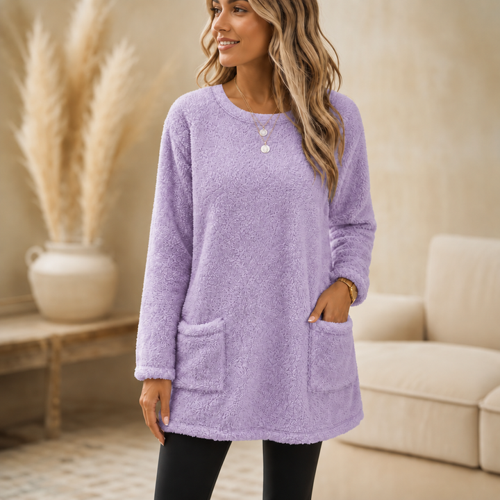 CozyLayer – Brushed-Lining Long-Sleeve Tunic Top