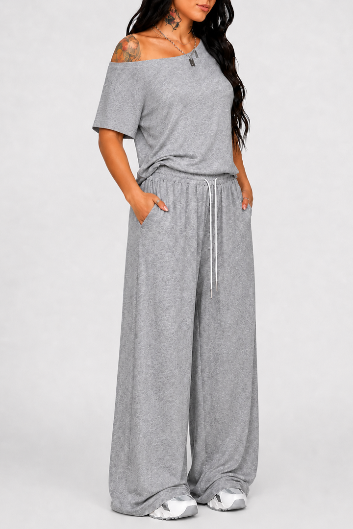 Wearbella – Off-Shoulder Wide-Leg Two-Piece Set