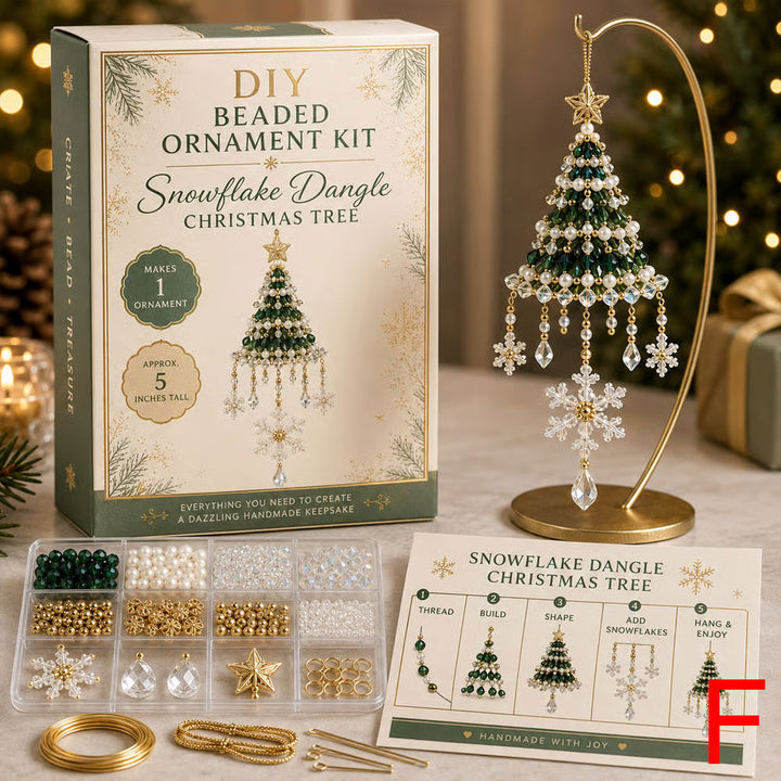 Winterbead – Layered Pearl And Crystal Snowflake Ornament Kit