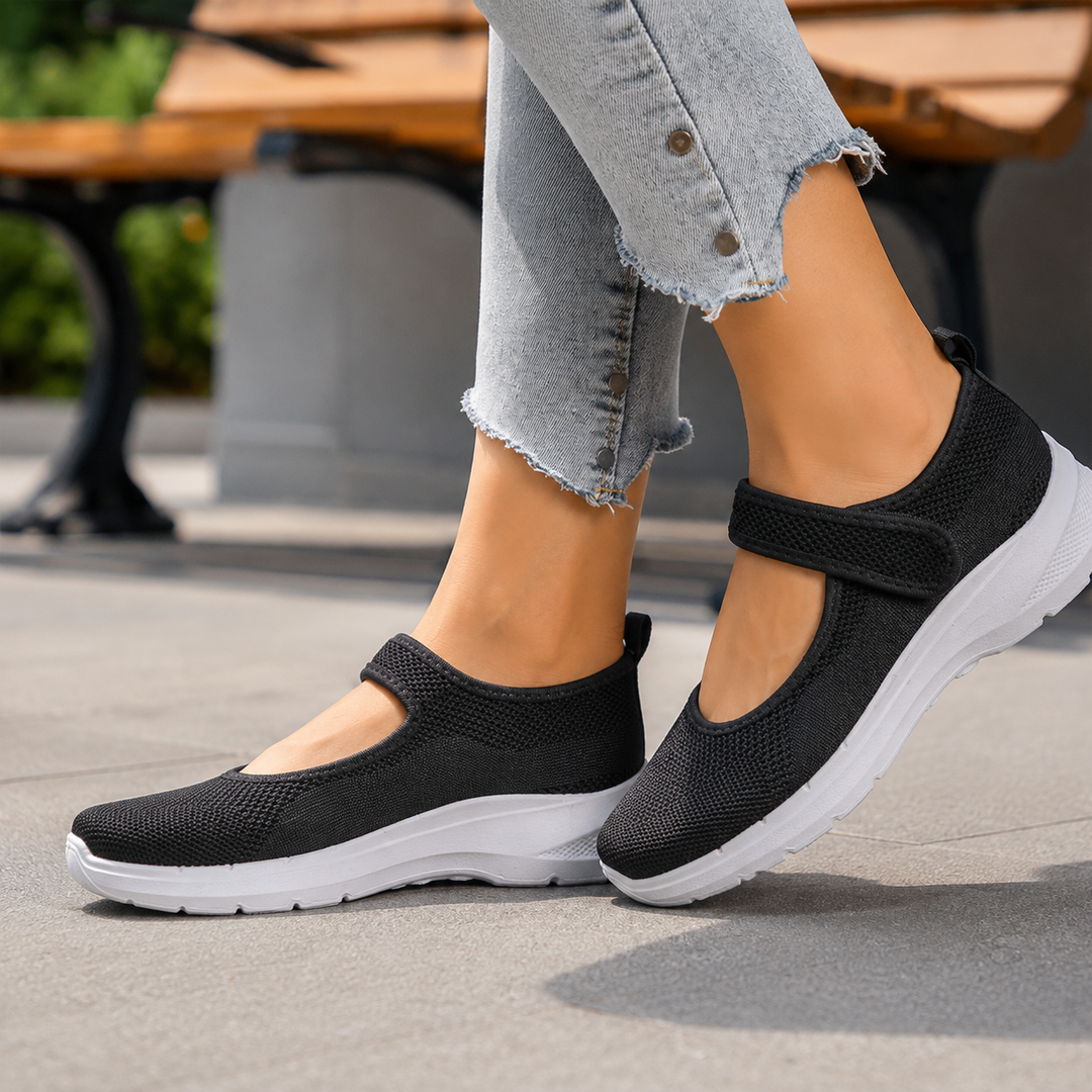Elevana – Mesh Mary Jane Adjustable Strap Walking Shoe