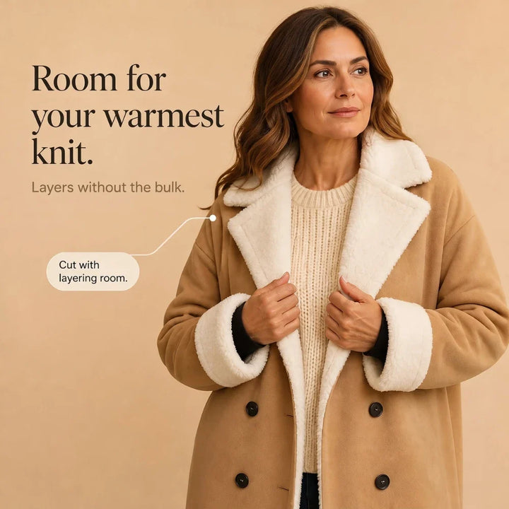 Everleigh – Camel Sherpa-Lined-Look Winter Coat