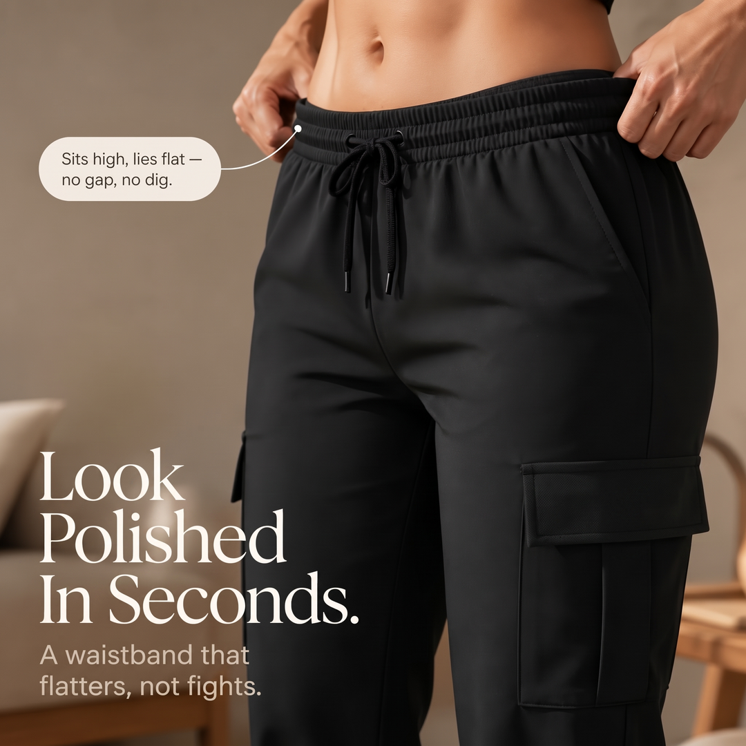 CargoEase – High-Waisted Wide-Leg Cargo Joggers