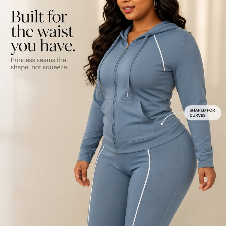 Wearbella – Zip-Up Piped Hoodie And Jogger Set