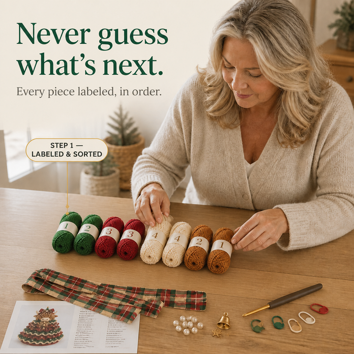 Cottagerow – Crochet Highland Cow Christmas Ornament Kit