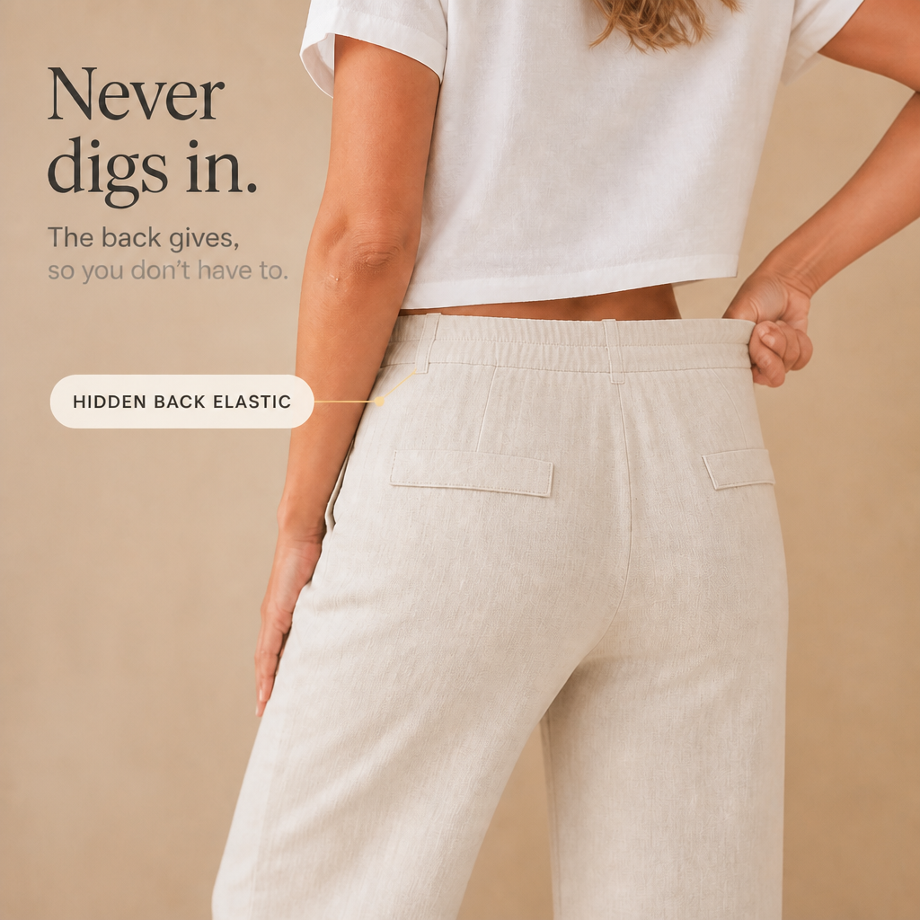 Trueline – Cotton-Linen Wide Leg Trousers