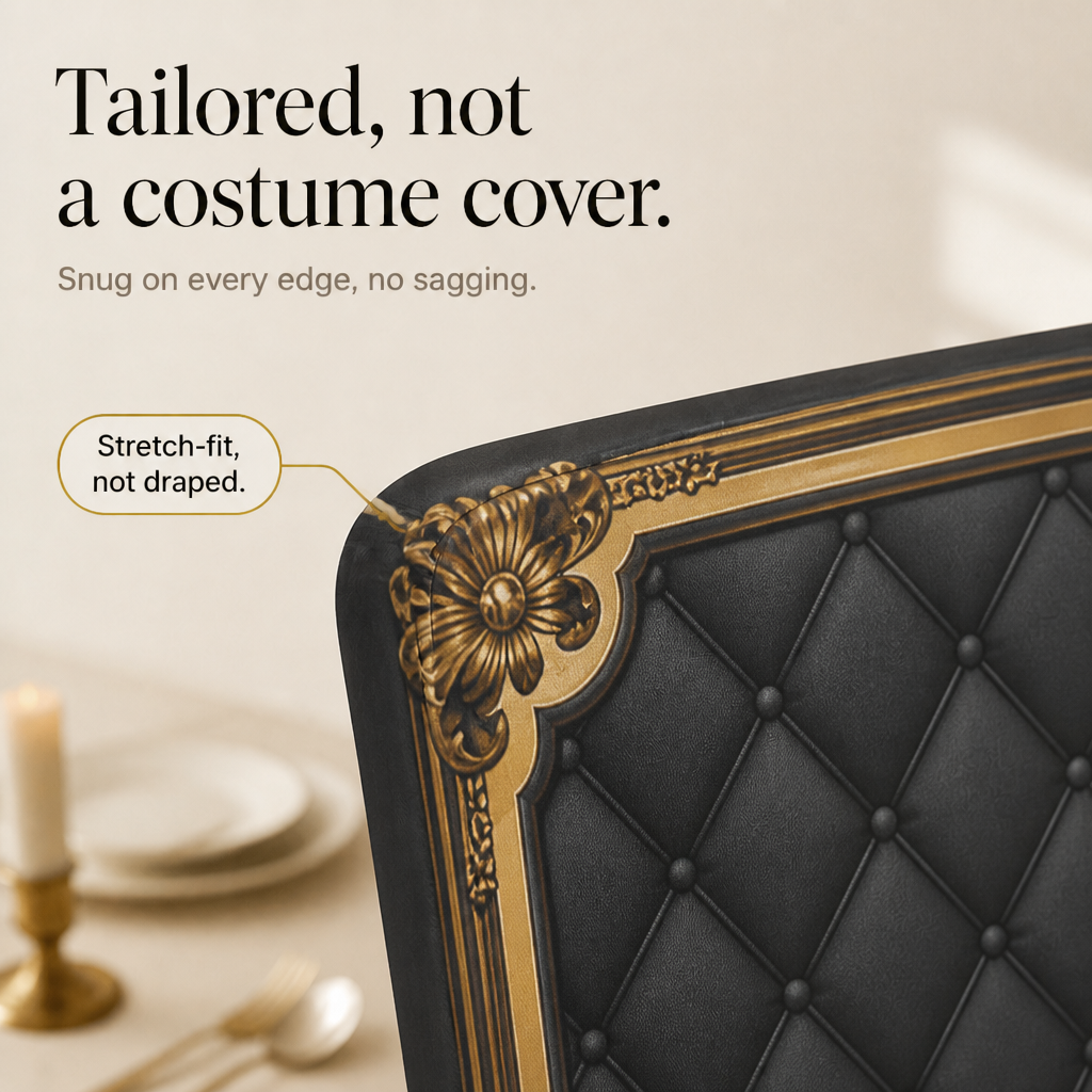 Baronova – Baroque Print Stretch Dining Chair Cover (6-pack)