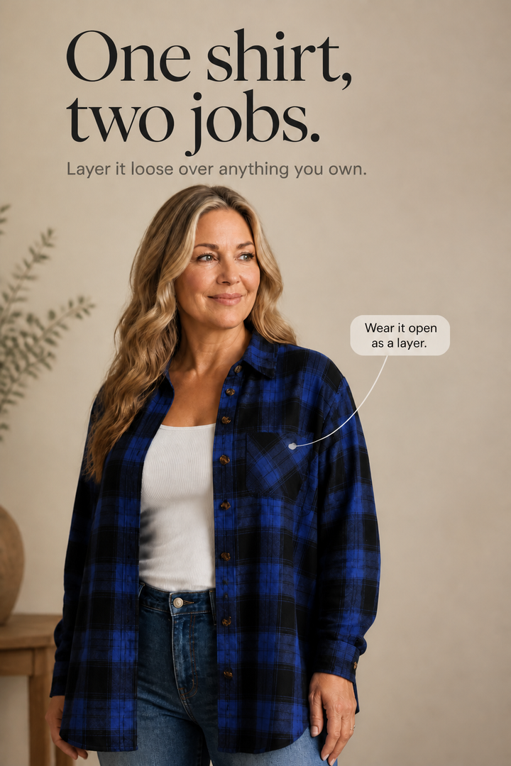 Overshirt & Co – Oversized Buffalo Plaid Flannel Shacket