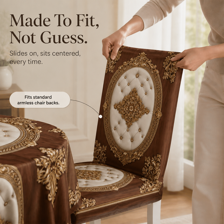 Tavolara – Ornate Embossed Tablecloth And Chair Cover Set